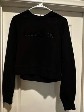 lululemon athletica Black Scuba Cropped Crewneck Sweatshirt